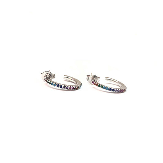 Rainbow Open Hoop Earrings