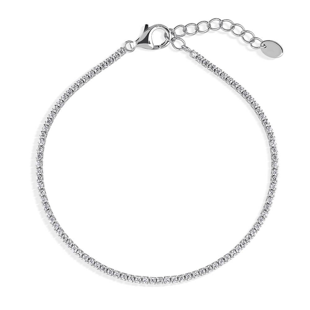 BERRICLE Sterling Silver Cubic Zirconia Tennis Bracelet 7"