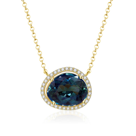 Ocean Teal Sapphire & Topaz Skye Necklace