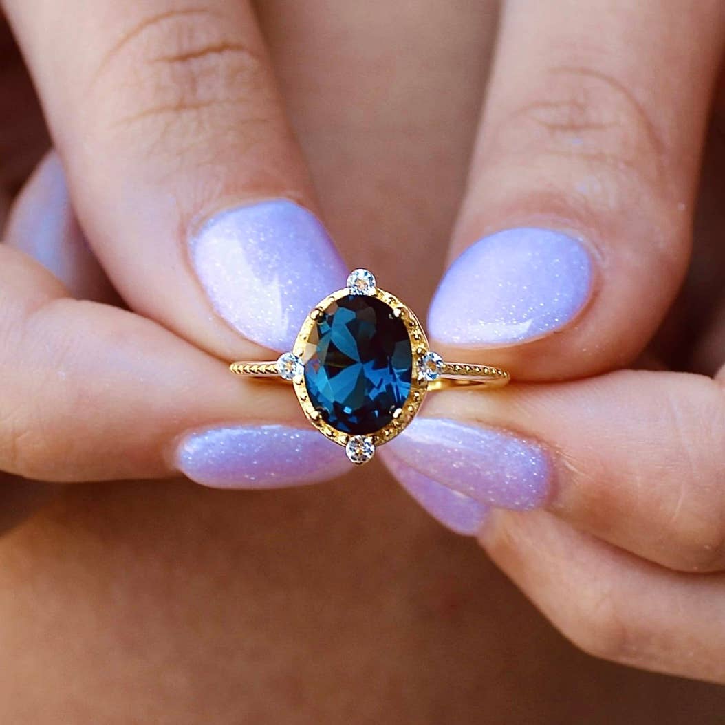 Ocean Teal Blue Ring