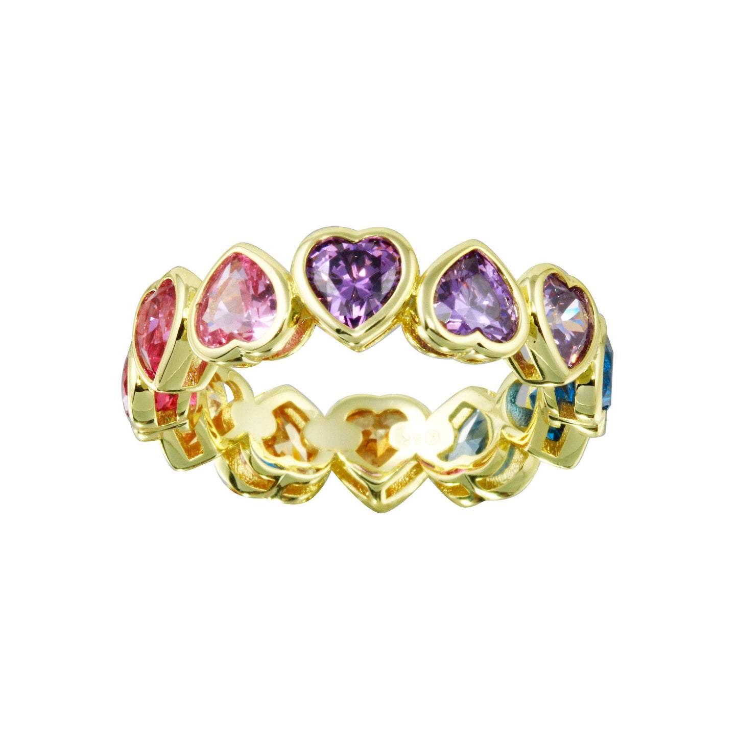 Rainbow Hearts Band Ring