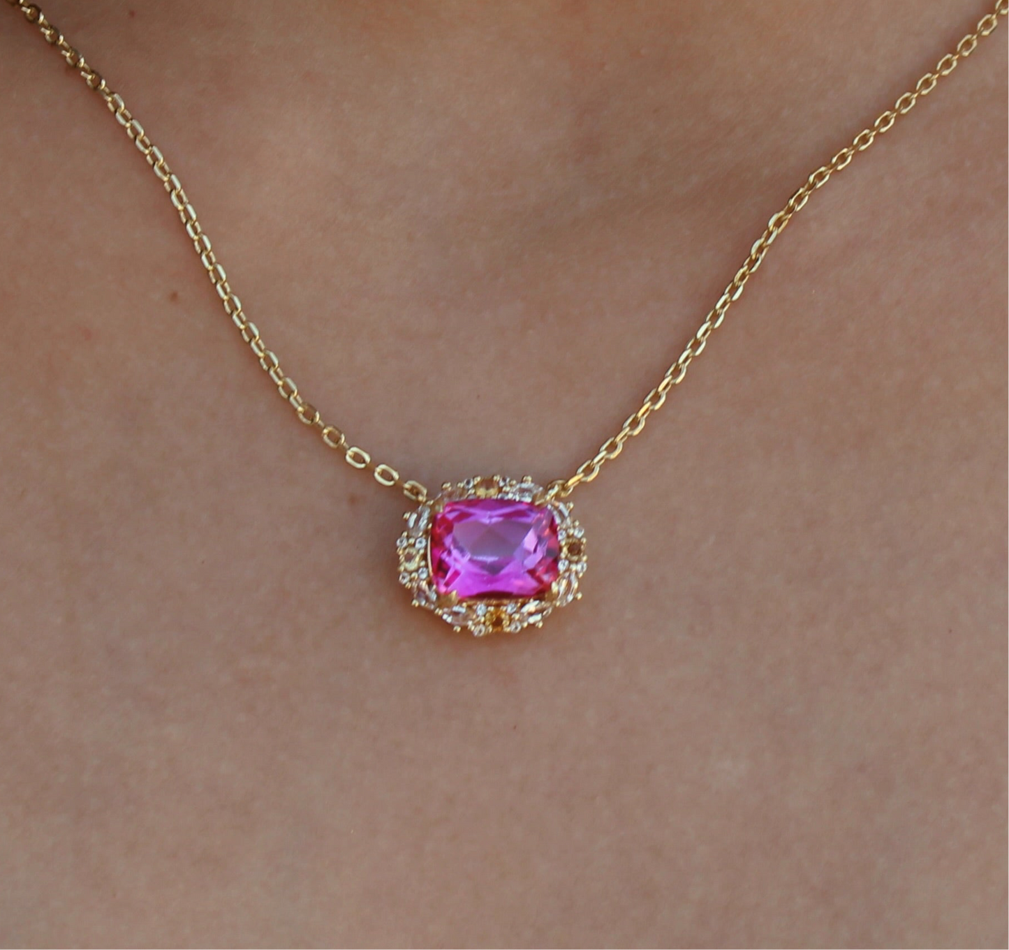 The Poppy Necklace - Pink Topaz and Citrine